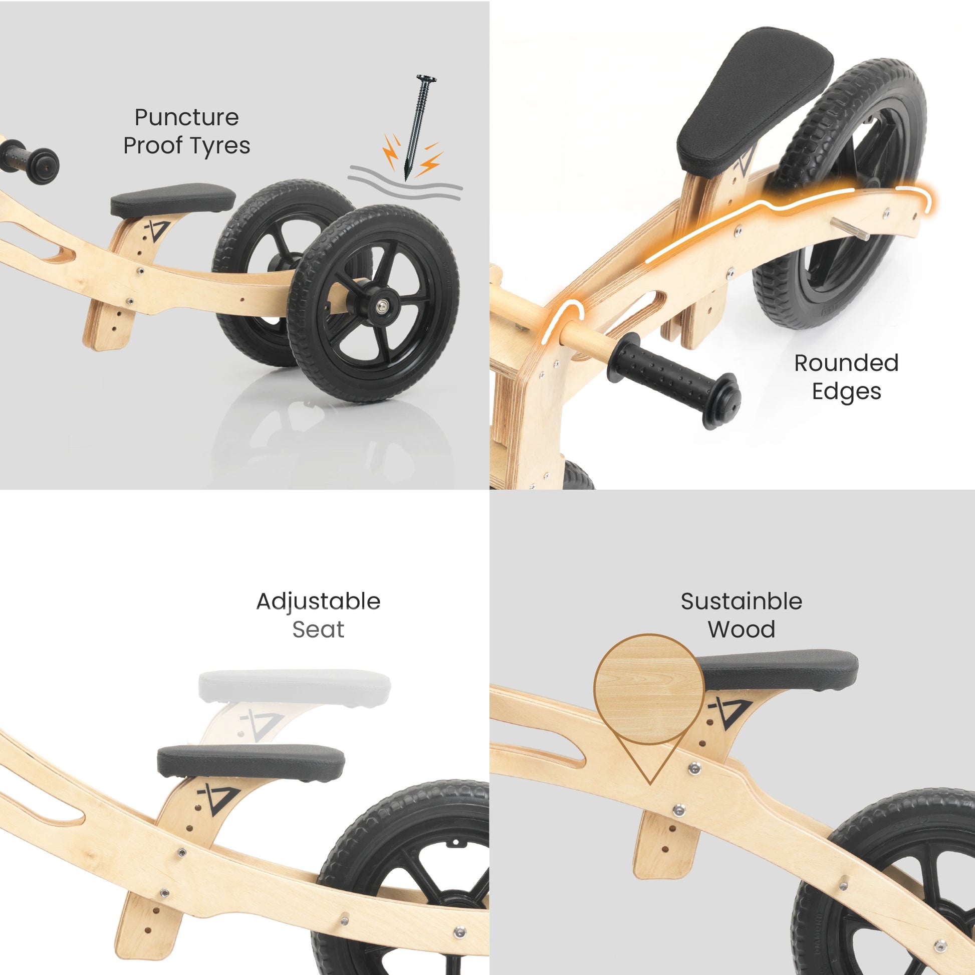 Wooden balance Bike Raw Ranger