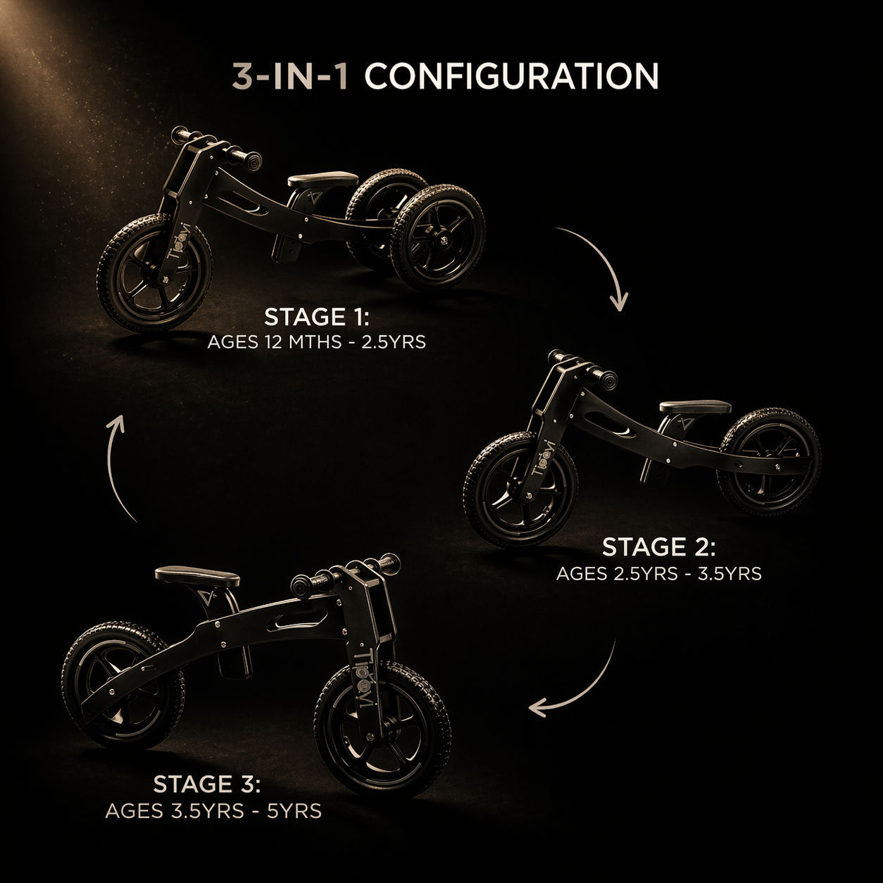 Limited Edition Pre-Sale: 3 in 1 Balance Bike with Accessories (Age : 1 - 5 years)